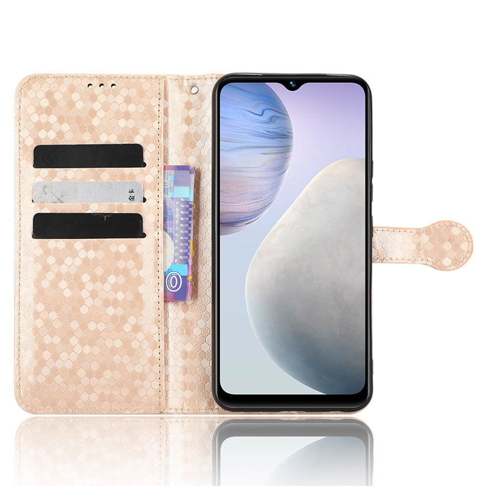 For vivo Y02 4G Dot Pattern Imprinted Phone Cover PU Leather Shockproof Wallet Stand Case with Wrist Strap For vivo Y02 4G Dot Pattern Imprinted Phone Cover PU Leather Shockproof Wallet Stand Case with Wrist Strap